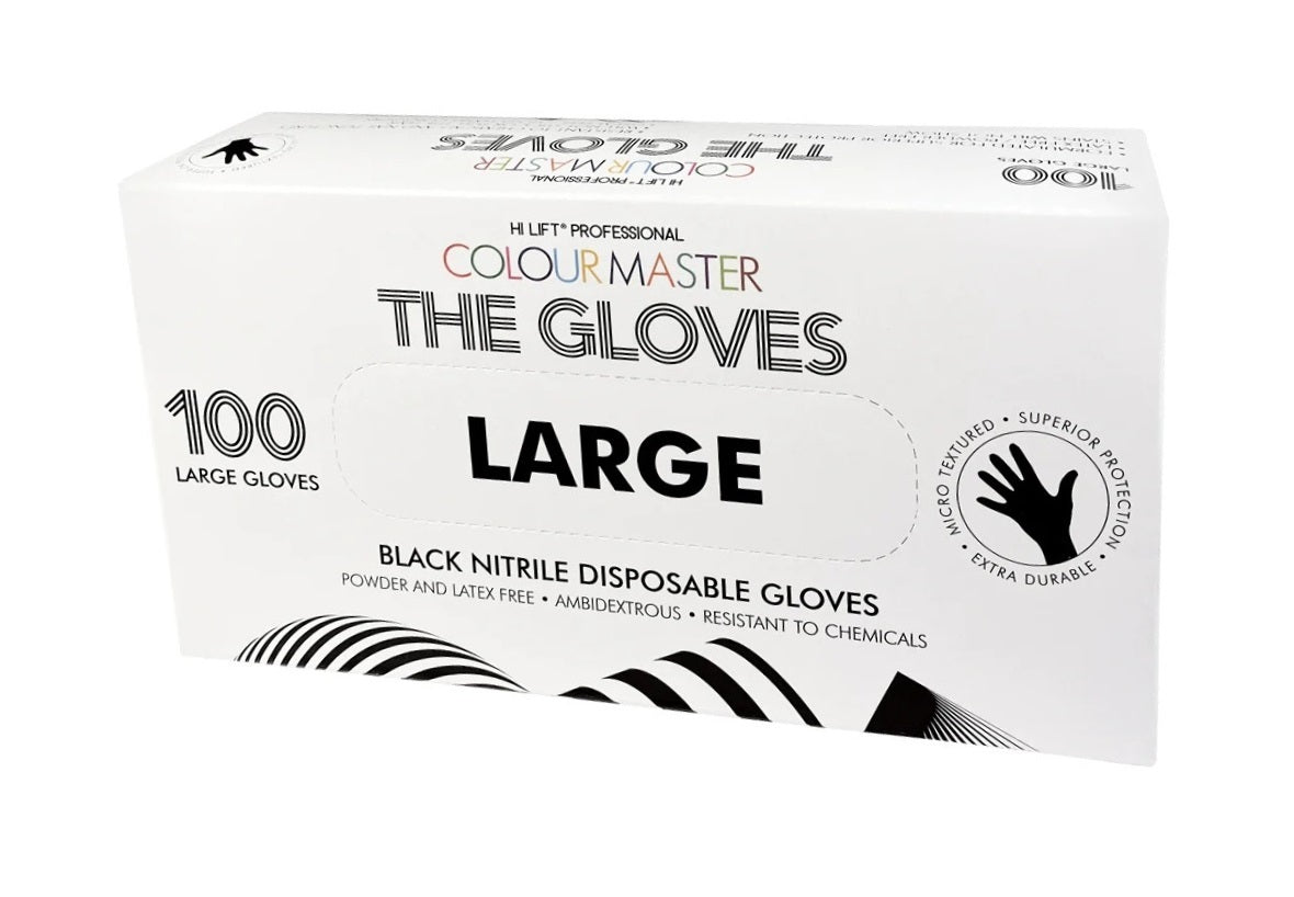 Hi Lift Colour Master The Gloves Black Nitrile - 100pcs (Large)