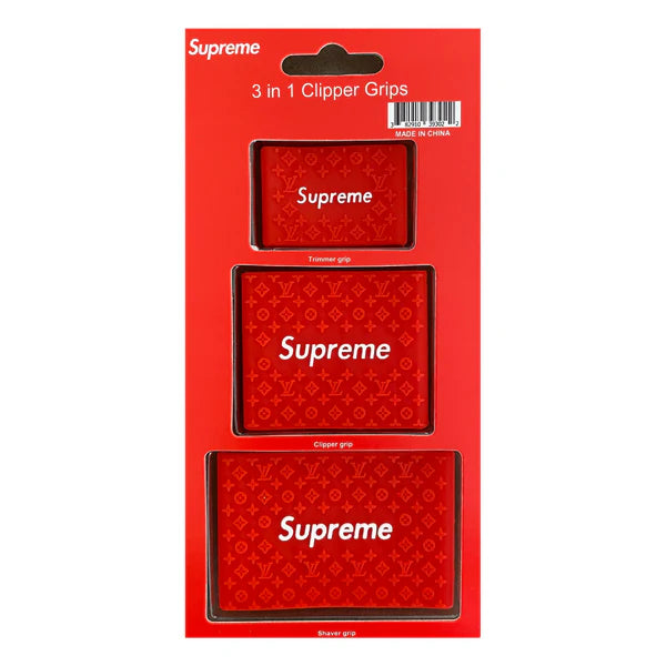 Supreme 3 in 1 Red and White Clipper Grips (Clipper, Trimmer, Shaver)