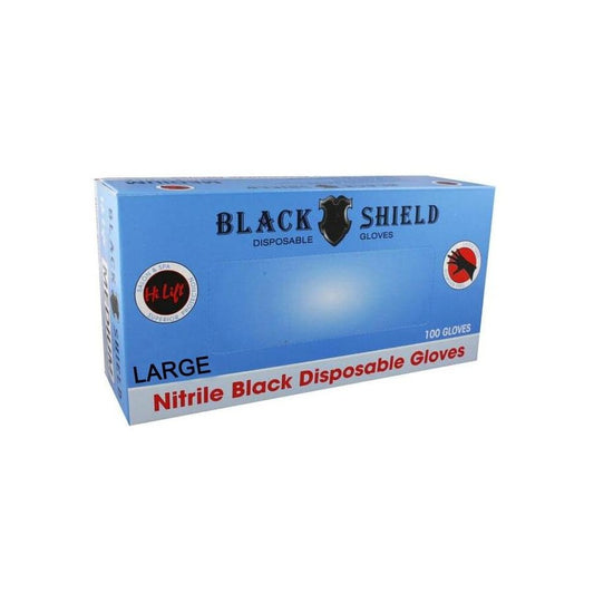 Hi Lift Disposable Nitrile Gloves - 100pcs (Black, Large)