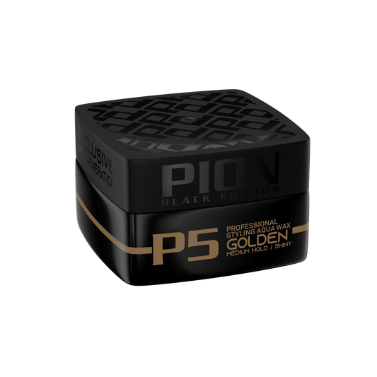 Pion Black Edition Professional Styling Wax - 150ml (P5 Golden, Ultra Hold)