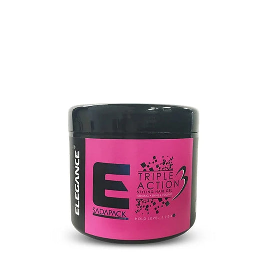 SadaPack Cosmetics Elegance Triple Action Styling Hair Gel – 500ml (Pink)